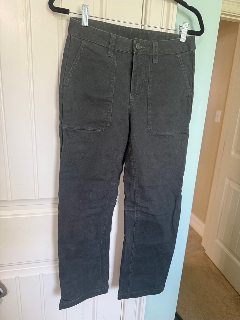 Cropped Ankle Utility Pants in Charcoal Gray
